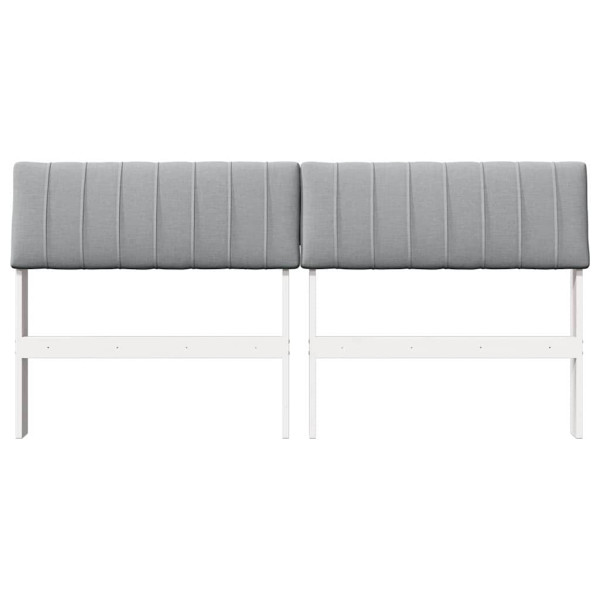 Cabecero tapizado Gris Claro 160 cm Madera de pino macizo M 4