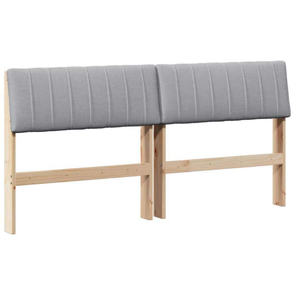 Cabecero tapizado Gris Claro 150 cm Madera de pino macizo M 2