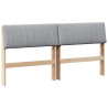 Cabecero tapizado Gris Claro 150 cm Madera de pino macizo 2
