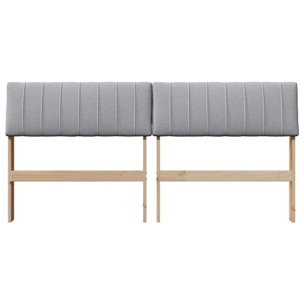 Cabecero tapizado Gris Claro 150 cm Madera de pino macizo M 4