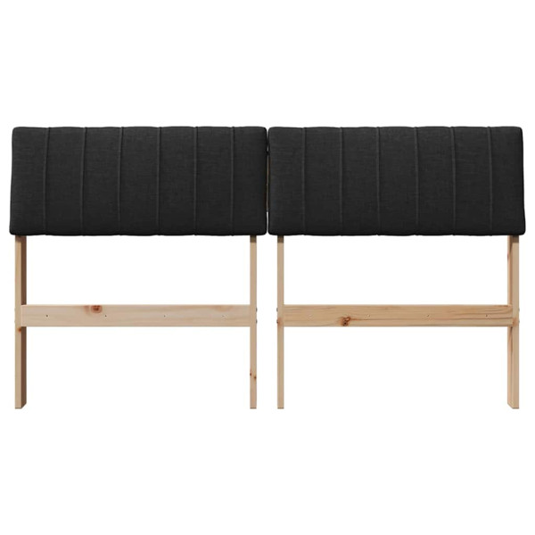 Cabecero tapizado Negro 140 cm Madera de pino macizo M 4