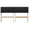 Cabecero tapizado Negro 140 cm Madera de pino macizo 4