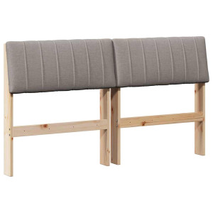 Cabecero tapizado Taupé 140 cm Madera de pino macizo H