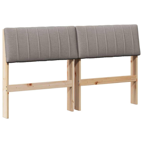 Cabecero tapizado Taupé 140 cm Madera de pino macizo M 2