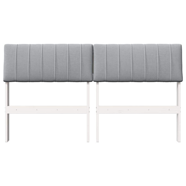 Cabecero tapizado Gris Claro 140 cm Madera de pino macizo M 4