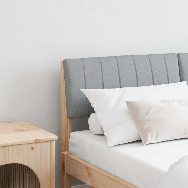 Cabecero tapizado Gris Claro 135 cm Madera de pino macizo D