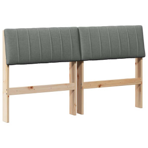 Cabecero tapizado Gris oscuro 135 cm Madera de pino macizo H