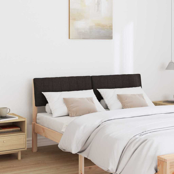 Cabecero tapizado Negro 135 cm Madera de pino macizo M 3