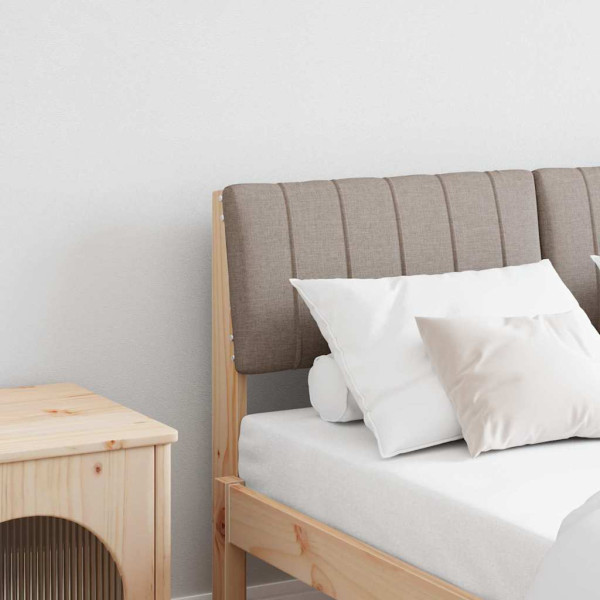 Cabecero tapizado Taupé 120 cm Madera de pino macizo D