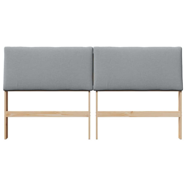 Cabecero tapizado Gris Claro 200 cm Madera de pino macizo M 4