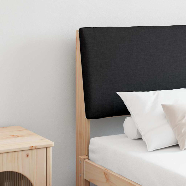 Cabecero tapizado Negro 200 cm Madera de pino macizo D