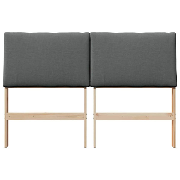 Cabecero tapizado Gris oscuro 150 cm Madera de pino macizo M 4