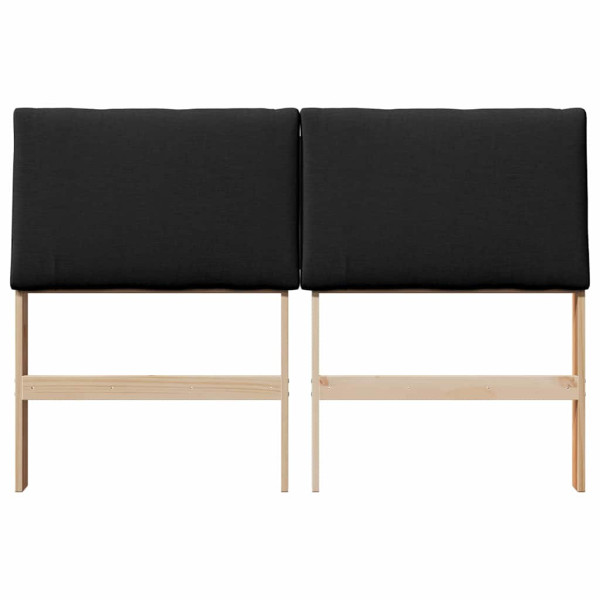 Cabecero tapizado Negro 150 cm Madera de pino macizo M 4