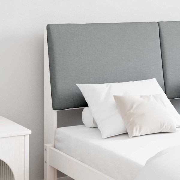 Cabecero tapizado Gris Claro 140 cm Madera de pino macizo D