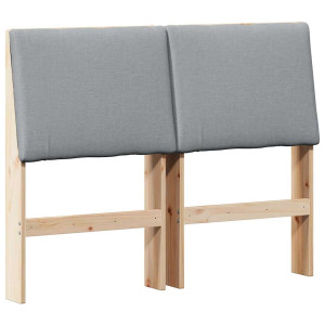 Cabecero tapizado Gris Claro 135 cm Madera de pino macizo H