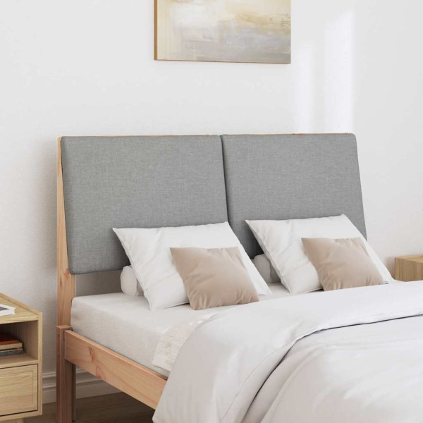 Cabecero tapizado Gris Claro 135 cm Madera de pino macizo M 3