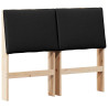 Cabecero tapizado Negro 135 cm Madera de pino macizo 2