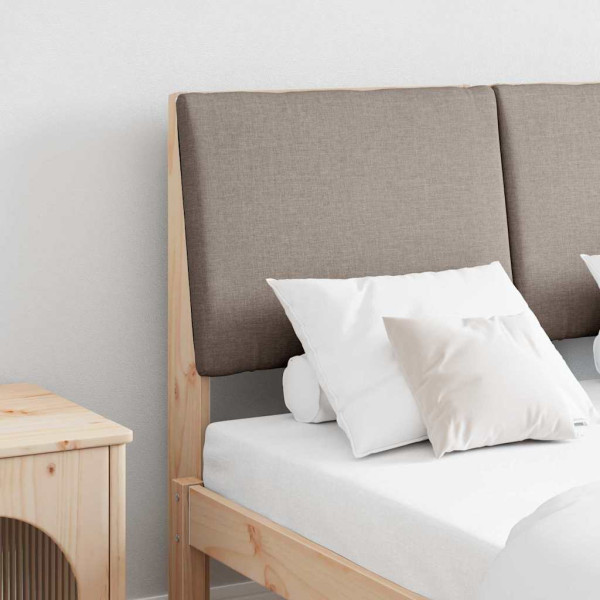 Cabecero tapizado Taupé 135 cm Madera de pino macizo D