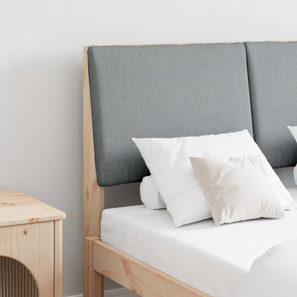 Cabecero tapizado Gris Claro 120 cm Madera de pino macizo D