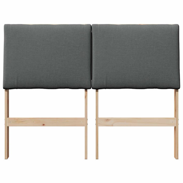 Cabecero tapizado Gris oscuro 120 cm Madera de pino macizo M 4