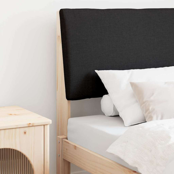 Cabecero tapizado Negro 80 cm Madera de pino macizo D