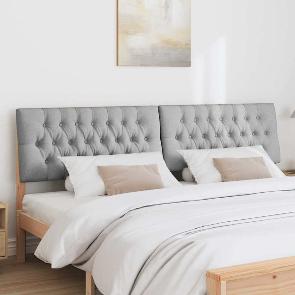 Cabecero tapizado Gris Claro 200 cm Madera de pino macizo M 3