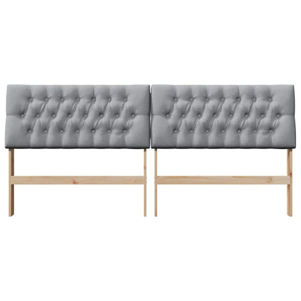 Cabecero tapizado Gris Claro 200 cm Madera de pino macizo M 4