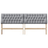 Cabecero tapizado Gris Claro 200 cm Madera de pino macizo 4