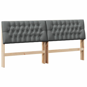 Cabecero tapizado Gris oscuro 200 cm Madera de pino macizo H