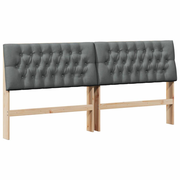 Cabecero tapizado Gris oscuro 200 cm Madera de pino macizo M 2