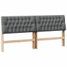 Cabecero tapizado Gris oscuro 200 cm Madera de pino macizo 2