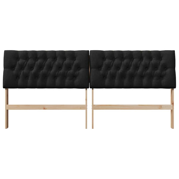 Cabecero tapizado Negro 200 cm Madera de pino macizo M 4