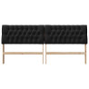 Cabecero tapizado Negro 200 cm Madera de pino macizo 4