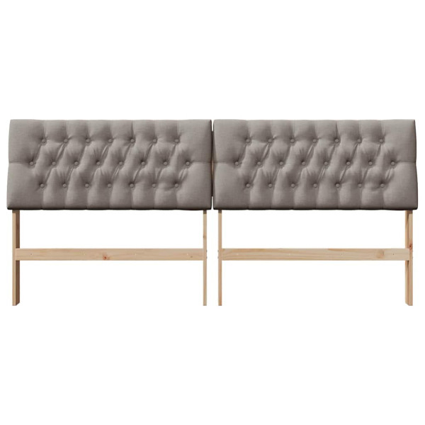 Cabecero tapizado Taupé 200 cm Madera de pino macizo M 4