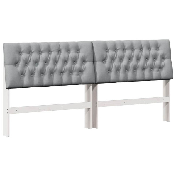 Cabecero tapizado Gris Claro 200 cm Madera de pino macizo M 2
