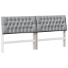Cabecero tapizado Gris Claro 200 cm Madera de pino macizo 2