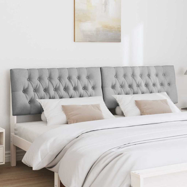 Cabecero tapizado Gris Claro 200 cm Madera de pino macizo M 3