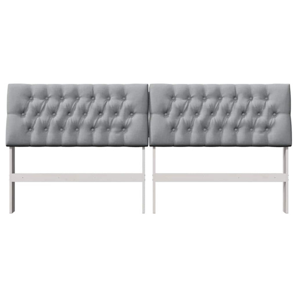 Cabecero tapizado Gris Claro 200 cm Madera de pino macizo M 4