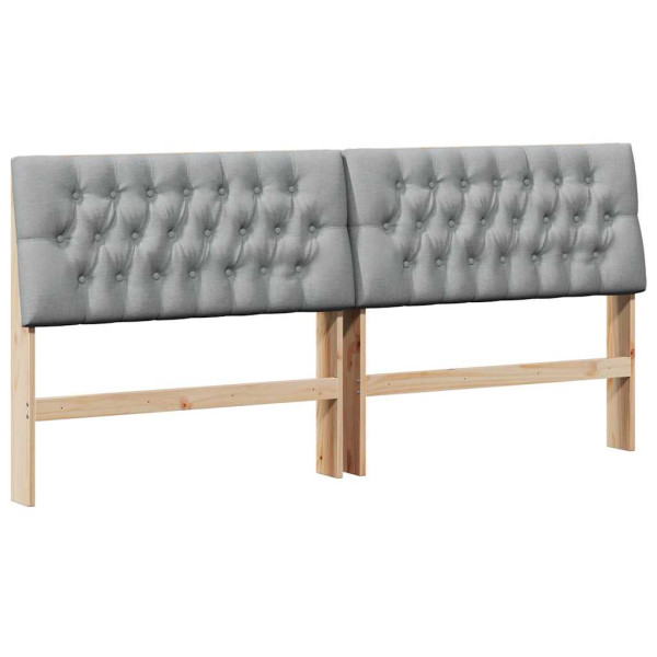 Cabecero tapizado Gris Claro 180 cm Madera de pino macizo M 2