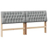 Cabecero tapizado Gris Claro 180 cm Madera de pino macizo 2