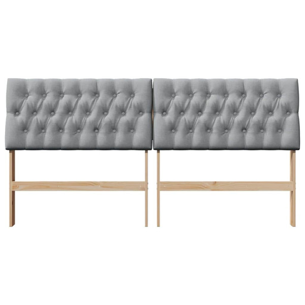 Cabecero tapizado Gris Claro 180 cm Madera de pino macizo M 4