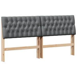 Cabecero tapizado Gris oscuro 180 cm Madera de pino macizo H