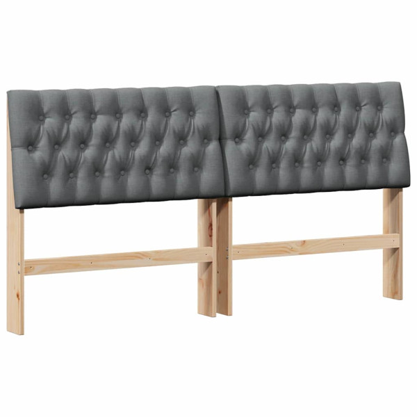 Cabecero tapizado Gris oscuro 180 cm Madera de pino macizo M 2