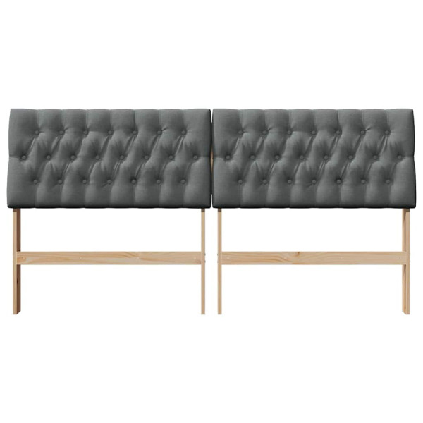 Cabecero tapizado Gris oscuro 180 cm Madera de pino macizo M 4