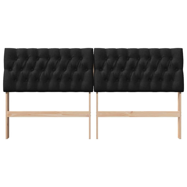 Cabecero tapizado Negro 180 cm Madera de pino macizo M 4