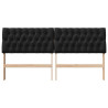 Cabecero tapizado Negro 180 cm Madera de pino macizo 4