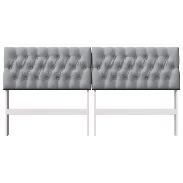 Cabecero tapizado Gris Claro 180 cm Madera de pino macizo M 4