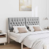 Cabecero tapizado Gris Claro 150 cm Madera de pino macizo 3