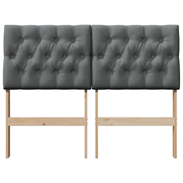 Cabecero tapizado Gris oscuro 120 cm Madera de pino macizo M 4