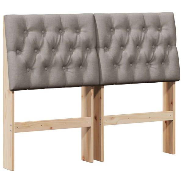 Cabecero tapizado Taupé 120 cm Madera de pino macizo M 2